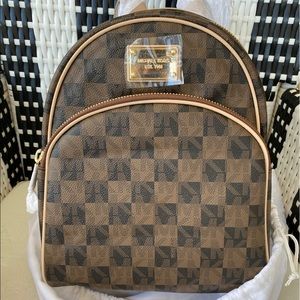 NWT Michael Kors Vuitton Look Checkered Backpack